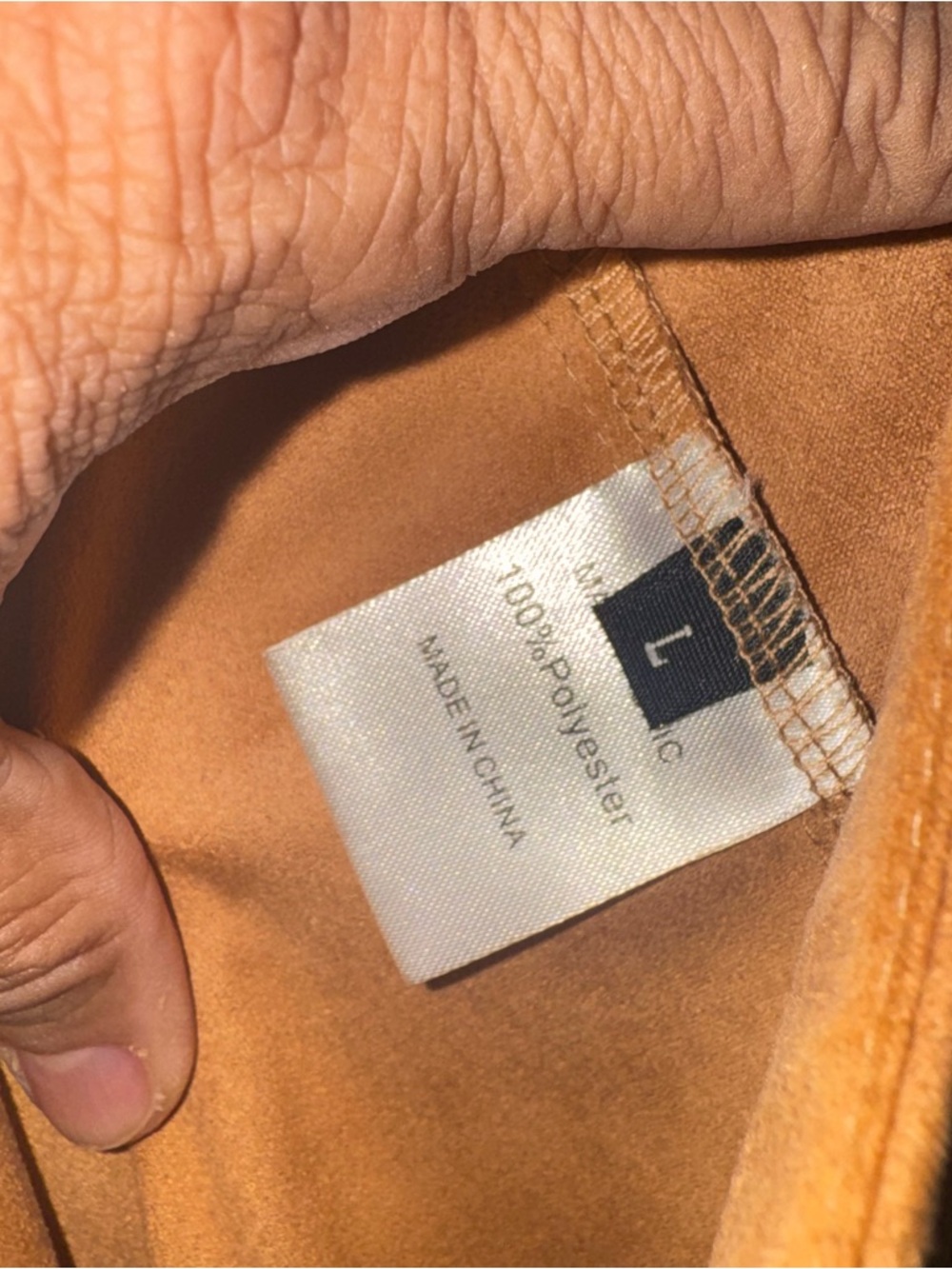 NWT Luredress Camel Faux Suede Fringe Mini Skirt Size L - Picture 6 of 10